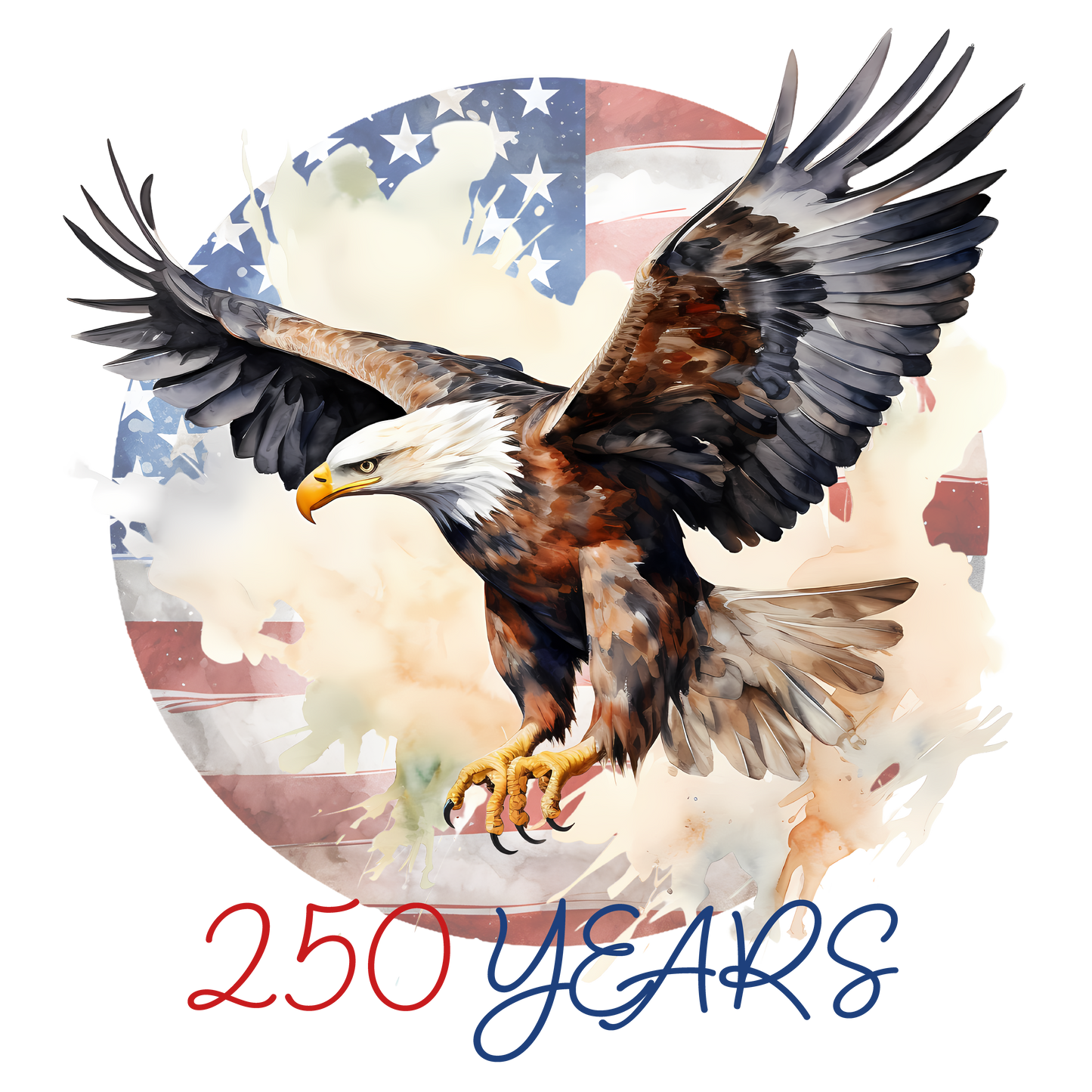 Eagle and American Flag 250 Years Fourth of July - DTF Transfers