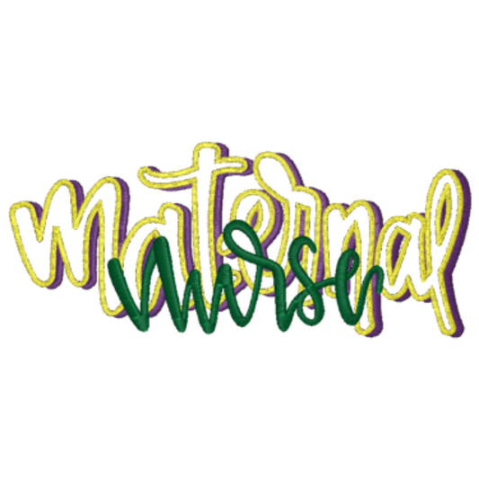 Colorful text 'Maternal Nurse' on a white background