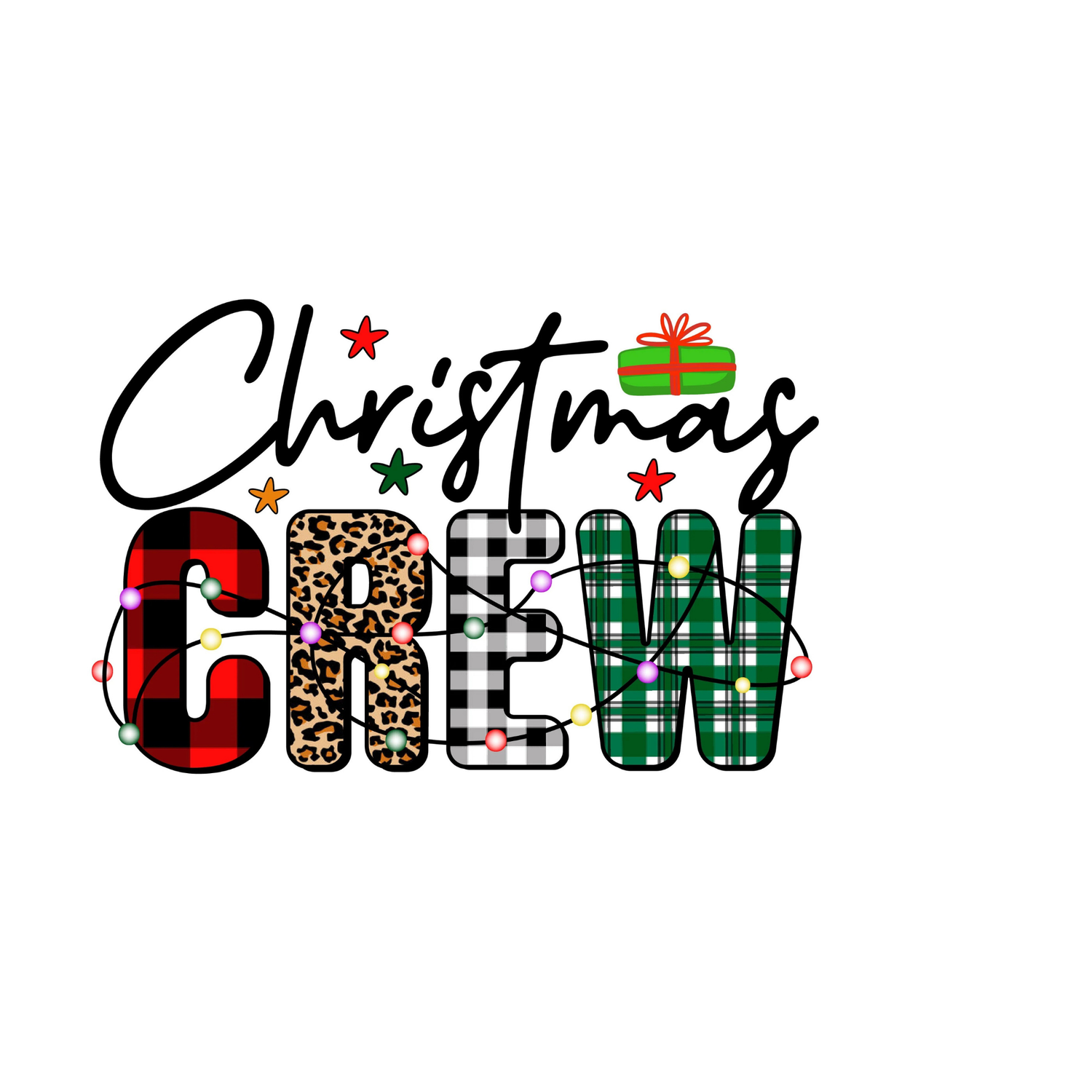 DTF that says Christmas Crew