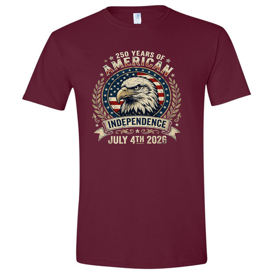 250 Years of American Independence July 4th 2026- Gildan Softstyle 64000 /Comfort Colors 1717-T-Shirts-DTF