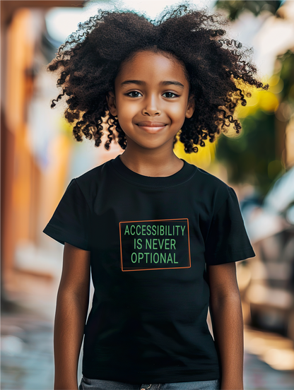Accessibility Is Never Optional - Gildan Softstyle 64000 T-Shirt – DTF (Choose your letter color)