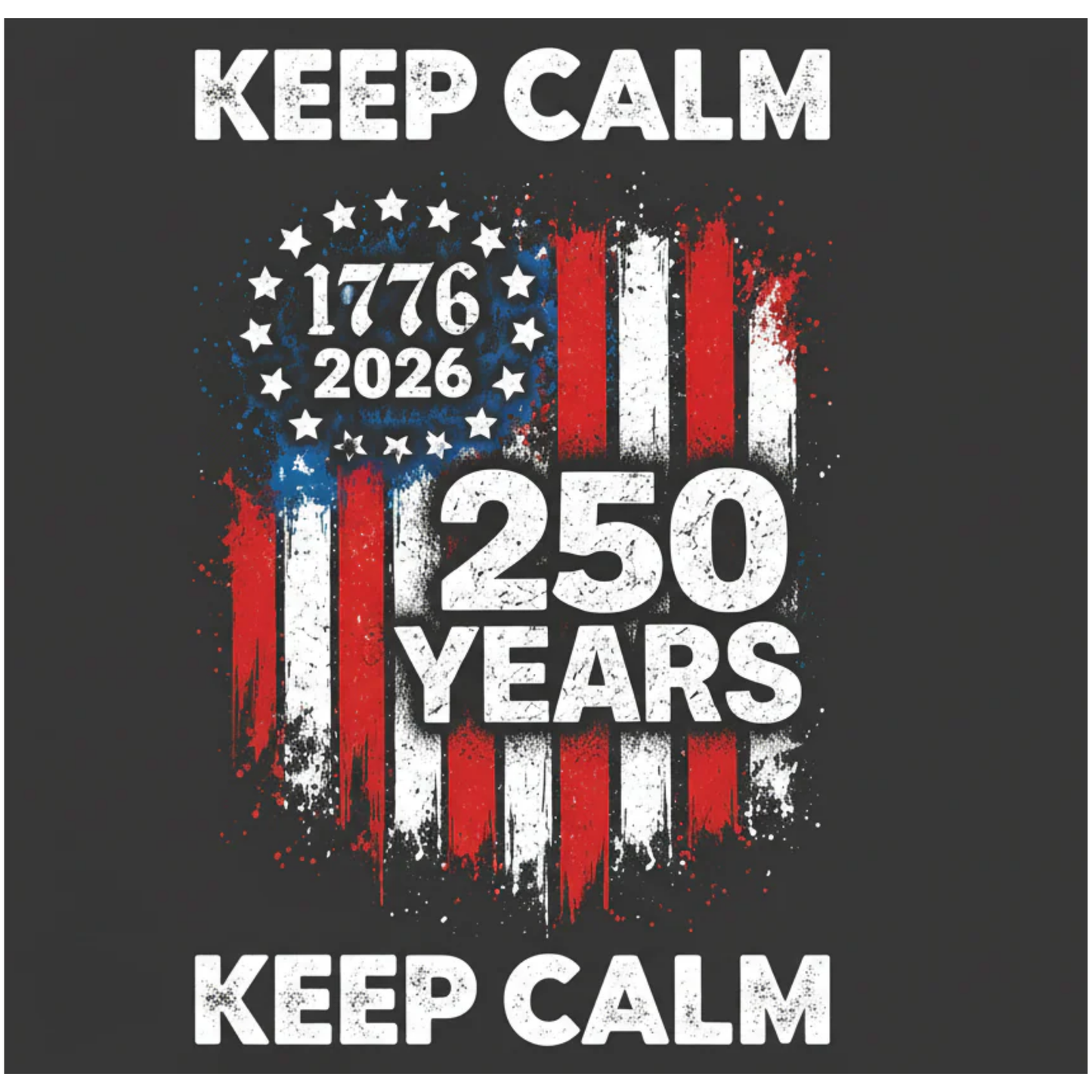 Design celebrating 250 years with American flag elements 