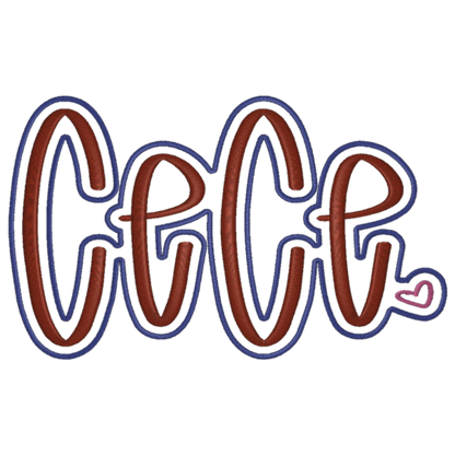 Stylized text 'Cece' with a heart on a white background