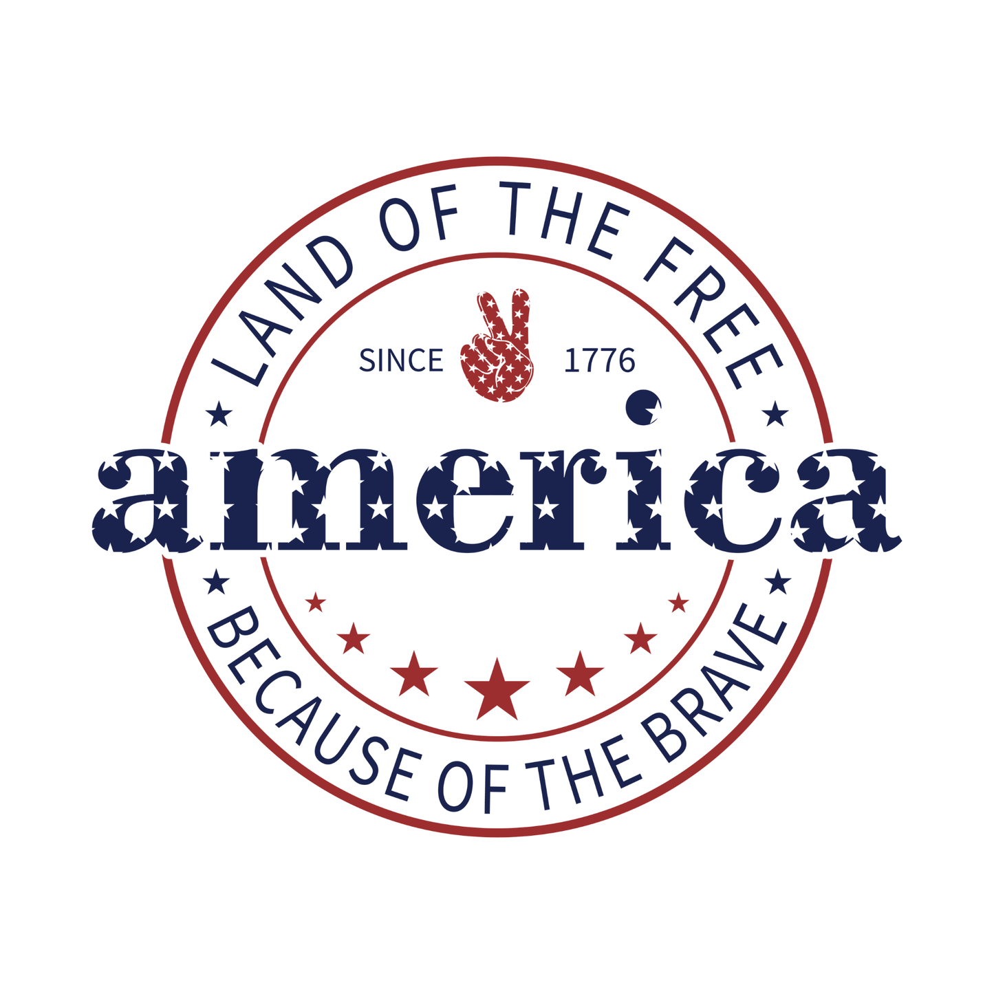 America- Land of the Free Because of the Brave- Gildan Softstyle 64000 /Comfort Colors 1717-T-Shirts-DTF