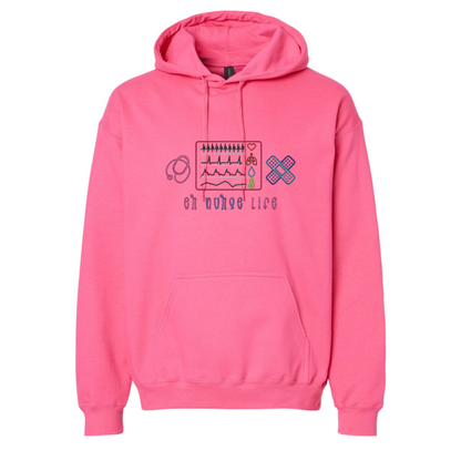 ER Nurse Life- Gildan SF000 Crew/Gildan SF500 Hoodie– Embroidery