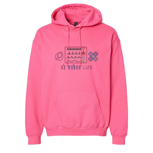 ER Nurse Life- Gildan SF000 Crew/Gildan SF500 Hoodie– Embroidery