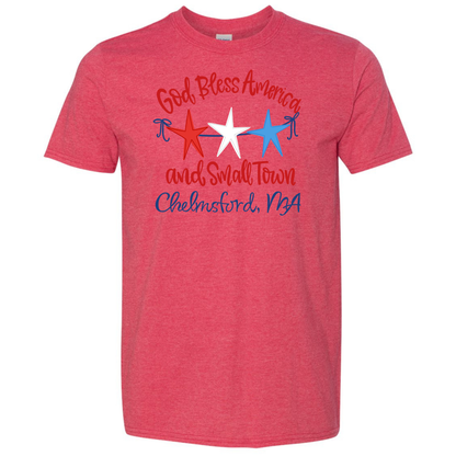 America and Small Town (Name) - Gildan Softstyle 64000 /Comfort Colors 1717-T-Shirts-DTF