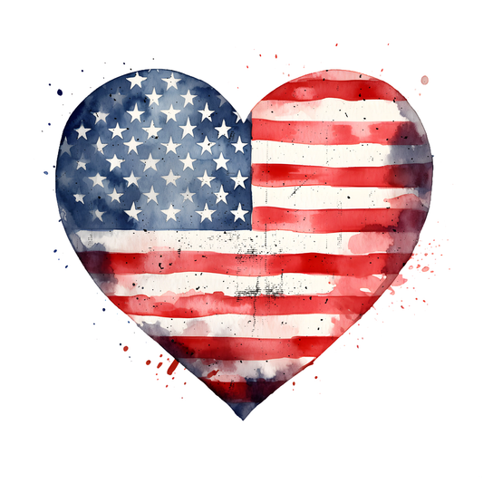 Heart shaped American Flag