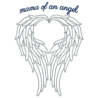Mama of an Angel Wings- Gildan SF000 Crew/Gildan SF500 Hoodie– Embroidery