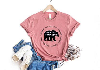 Medical Mama Bear - Gildan Softstyle 64000 T-Shirt – DTF (Choose Your Color)