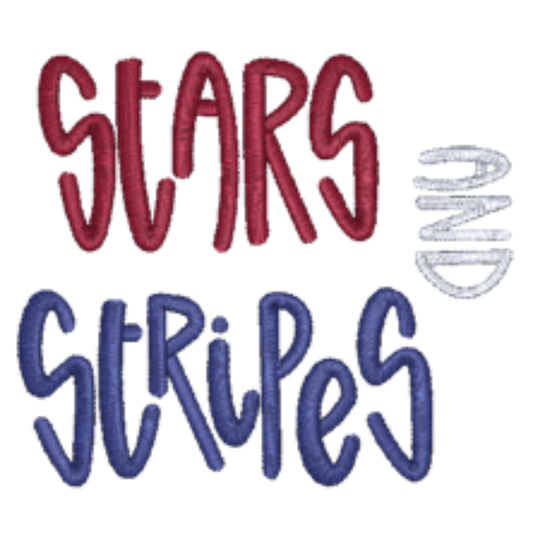 Text 'Stars and Stripes' in red and blue on a white background