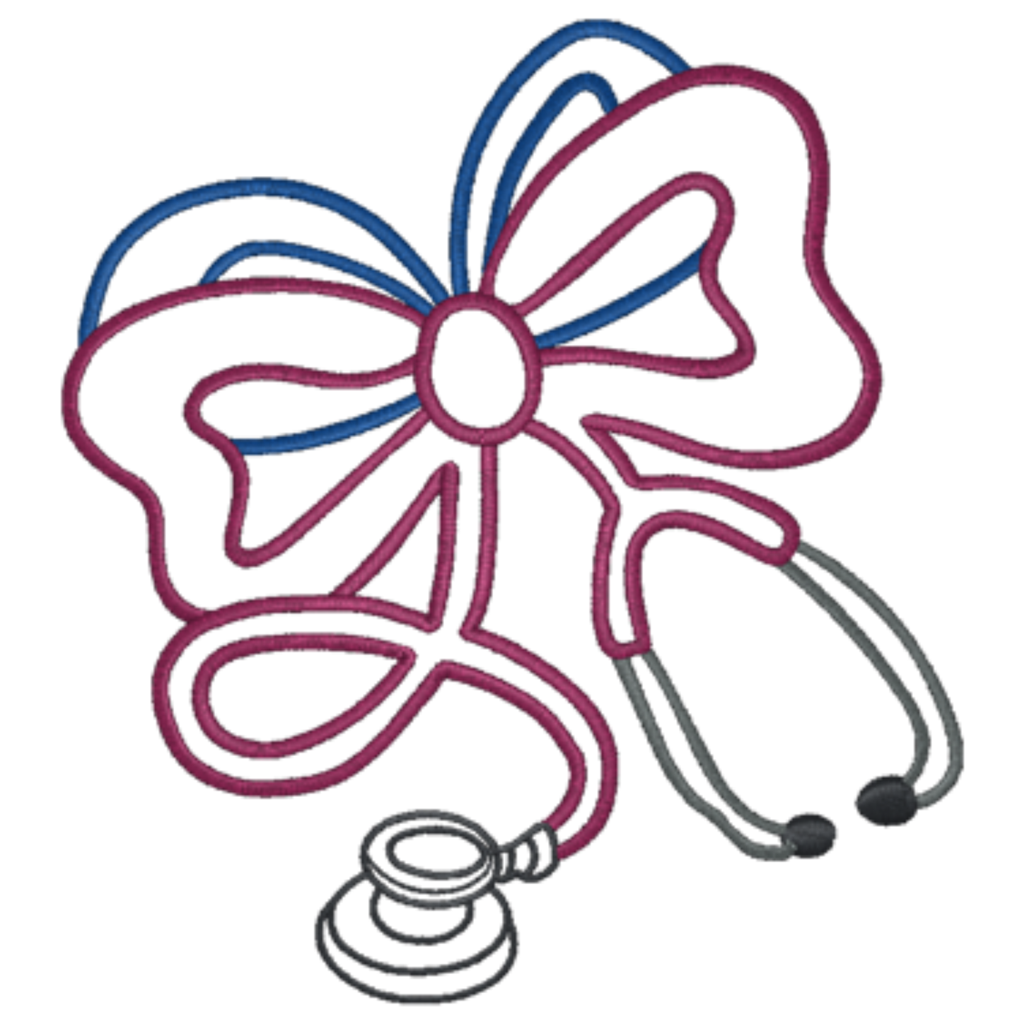 Stethoscope with a large bow on a white background