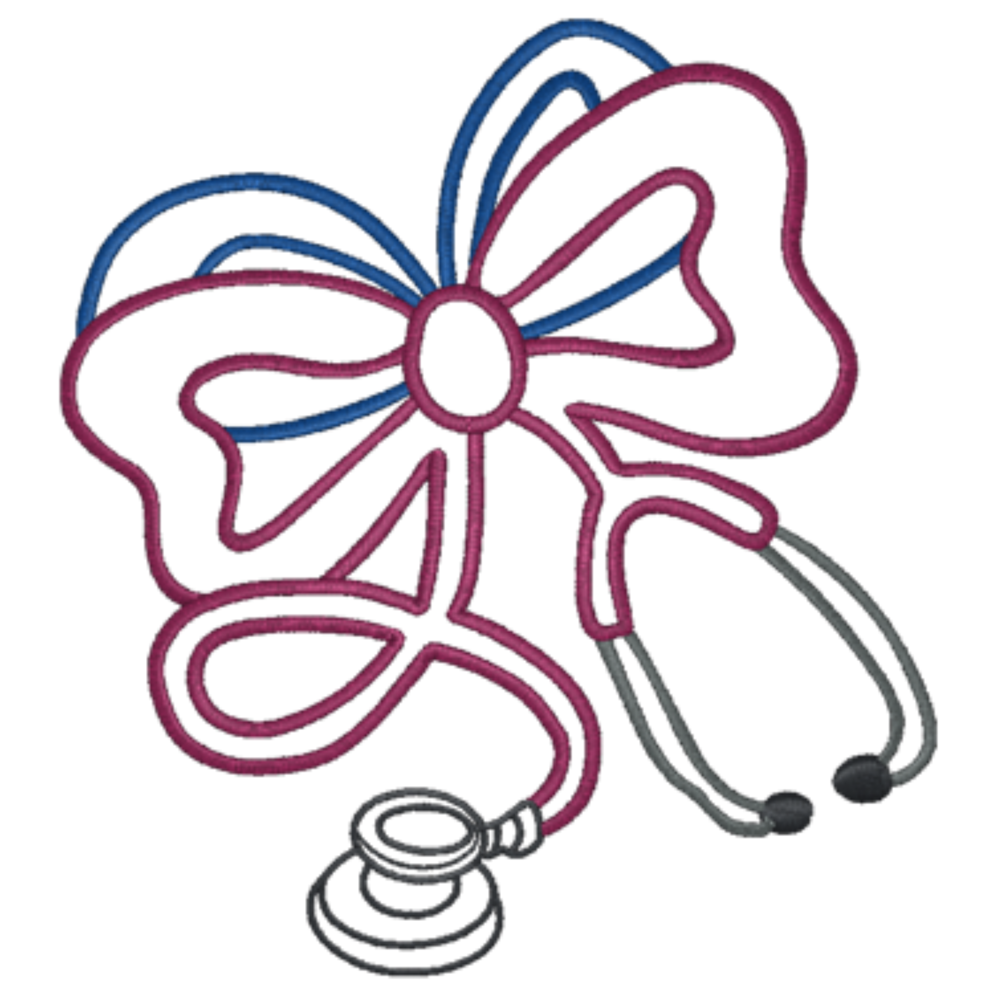 Stethoscope with a large bow on a white background