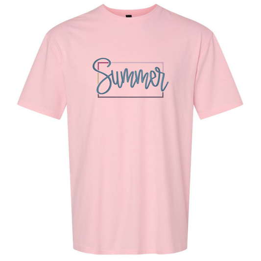 Summer (Puff Design) Comfort Colors 1717 T-Shirt – Embroidery