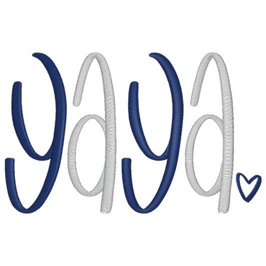 Text 'Yay' with a heart symbol on a white background
