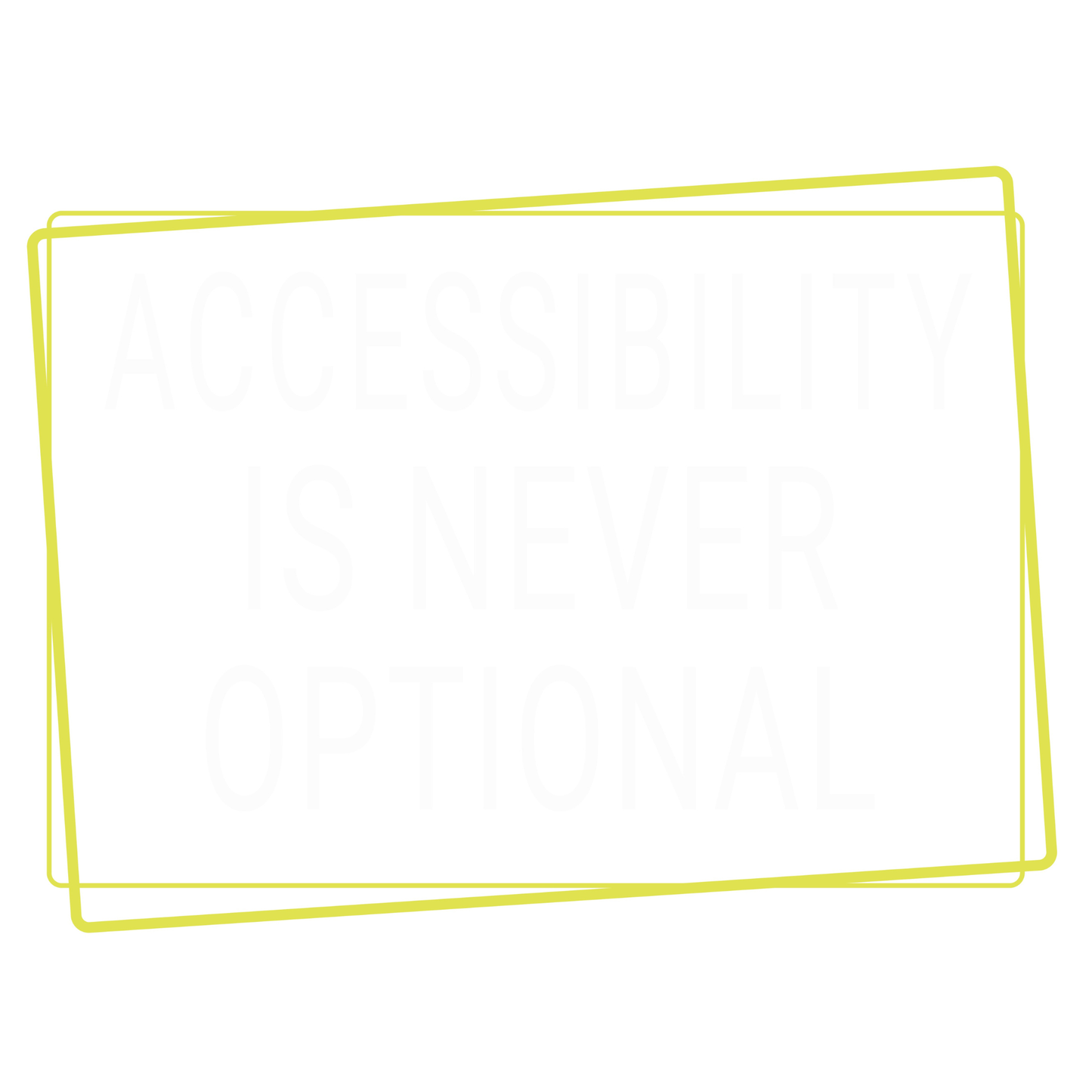 Yellow rectangular frame on a white background